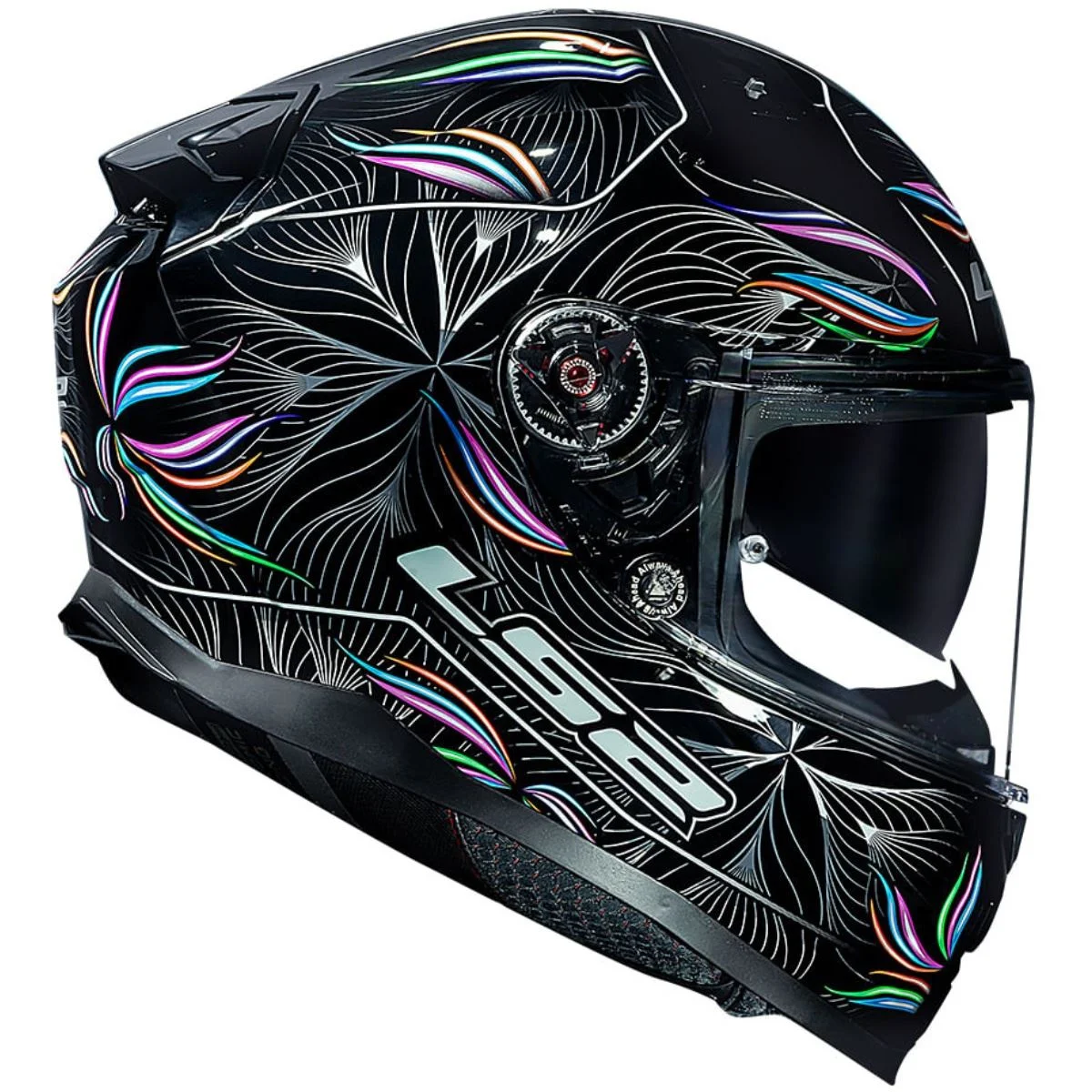 Capacete LS2 FF811 Vector 2 Tropical Preto/Branco (Tricomposto